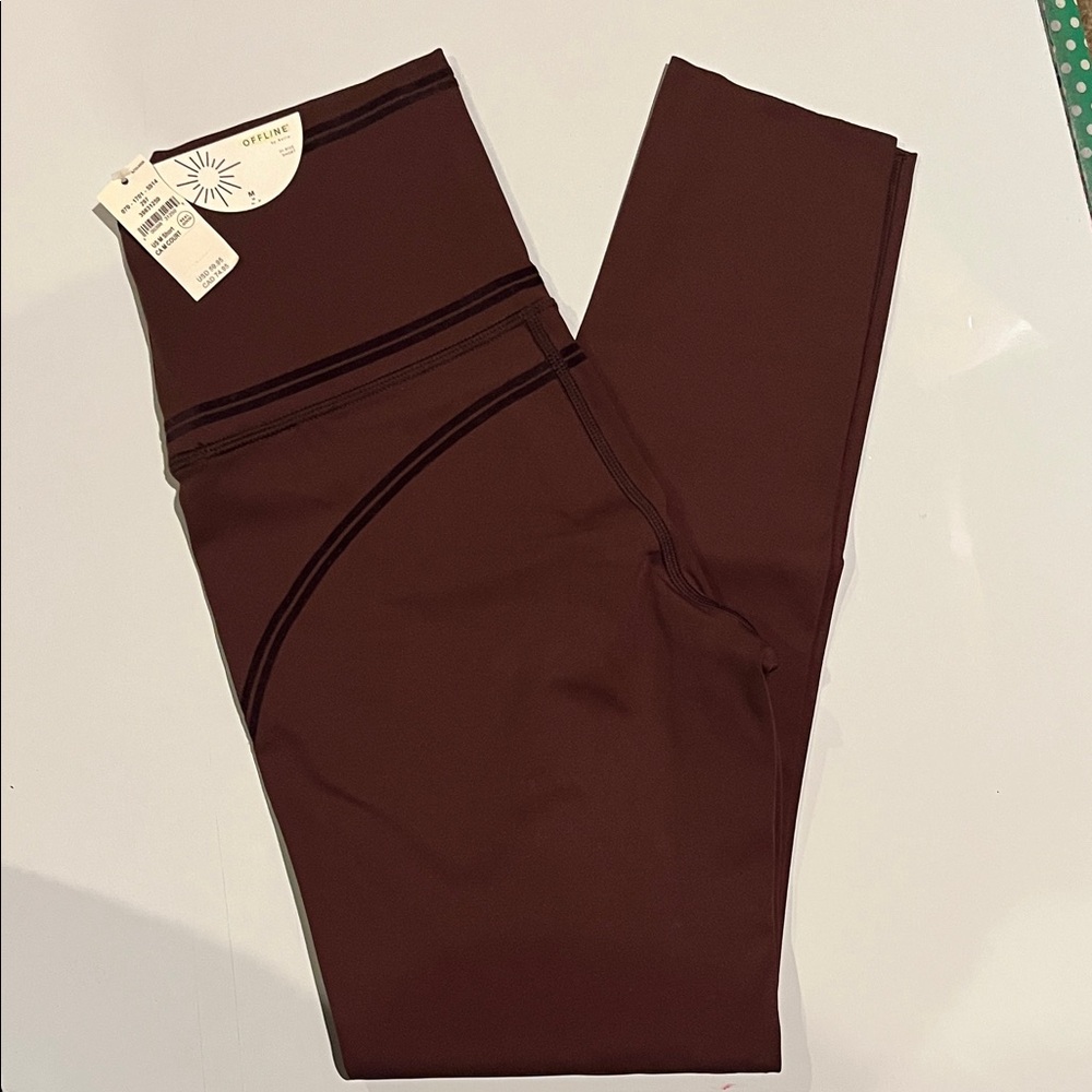 OFFLINE By Aerie Goals chocolate brown Hi-Rise 7/8
